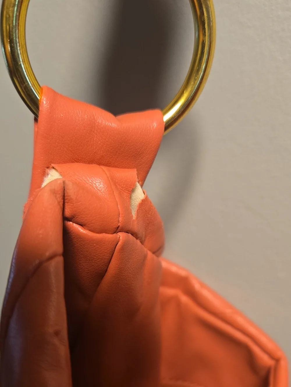 Orange Soft Hobo Shoulder Bag